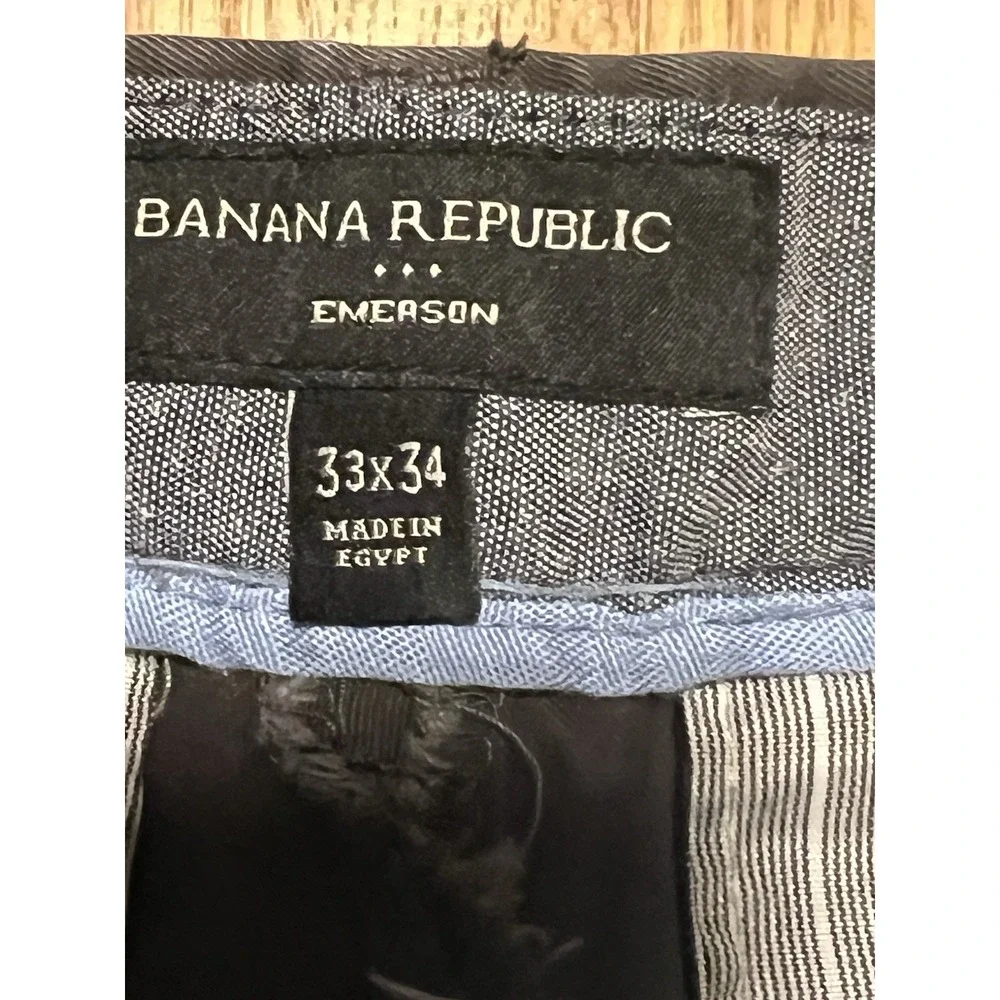 Banana Republic Men's Flat Front Pant Slim Fit Stretch Fabric Wicking Grey 33x34